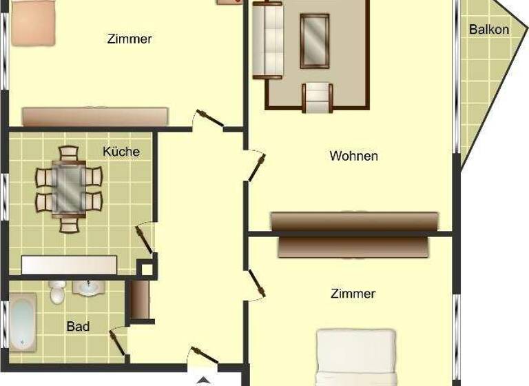 Wohnung zur Miete 579 € 3,5 Zimmer 57 m² 2. Geschoss Einsteinstraße 3 Innenstadt Ahlen 59227