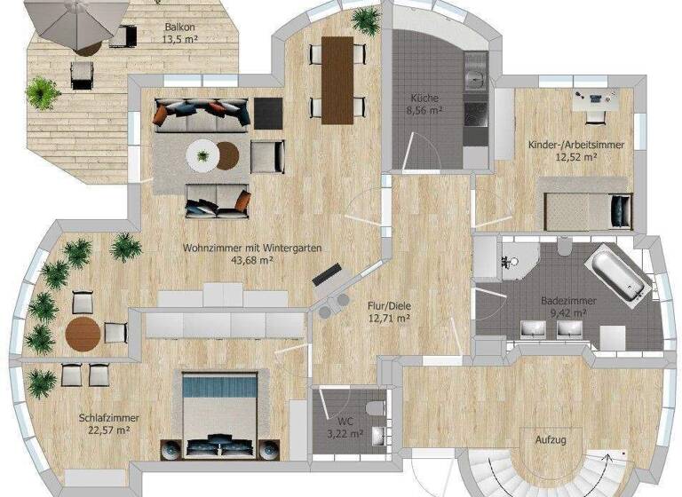 Wohnung zur Miete 1.500 € 3 Zimmer 116,2 m² 1. Geschoss frei ab 01.06.2026 Dambach Fürth 90768