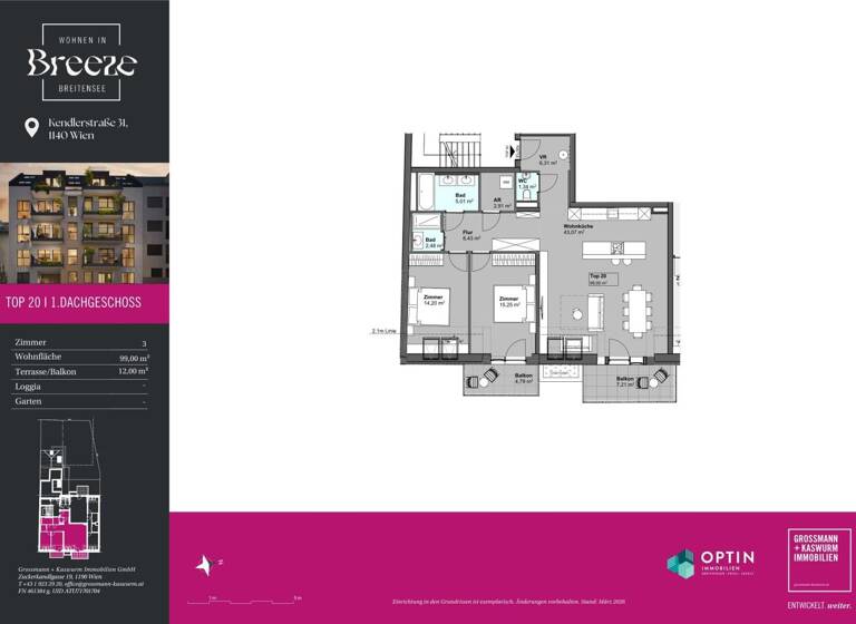 Wohnung zum Kauf - Erstbezug 797.000 € 3 Zimmer 99 m² frei ab 01.12.2027 Wien 1140