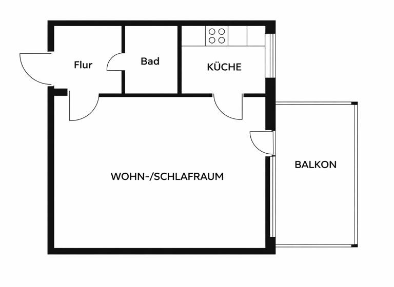 Studio zum Kauf 95.000 € 1 Zimmer 33 m² 1. Geschoss Strümp Meerbusch 40670