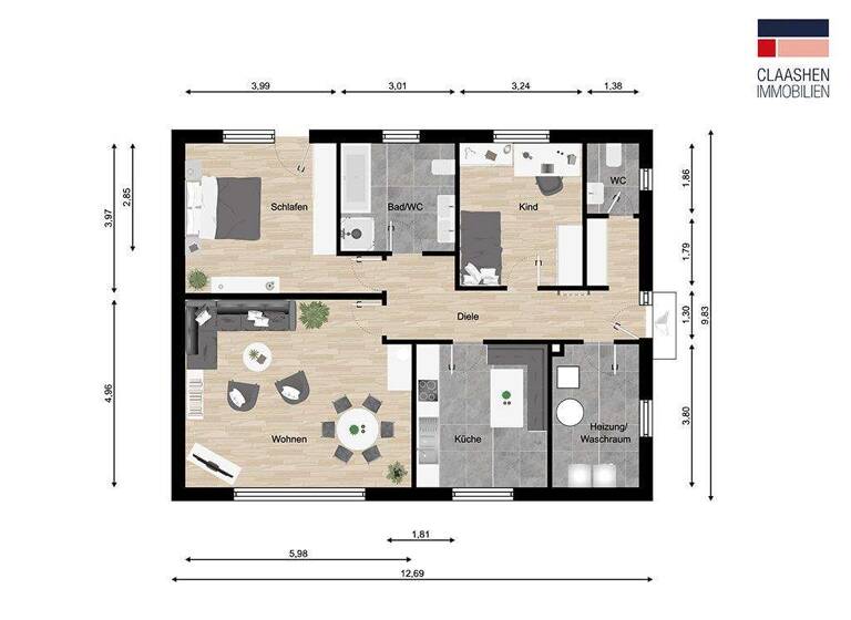 Bungalow zum Kauf 229.000 € 3 Zimmer 110 m² 325 m² Grundstück Norden 26506