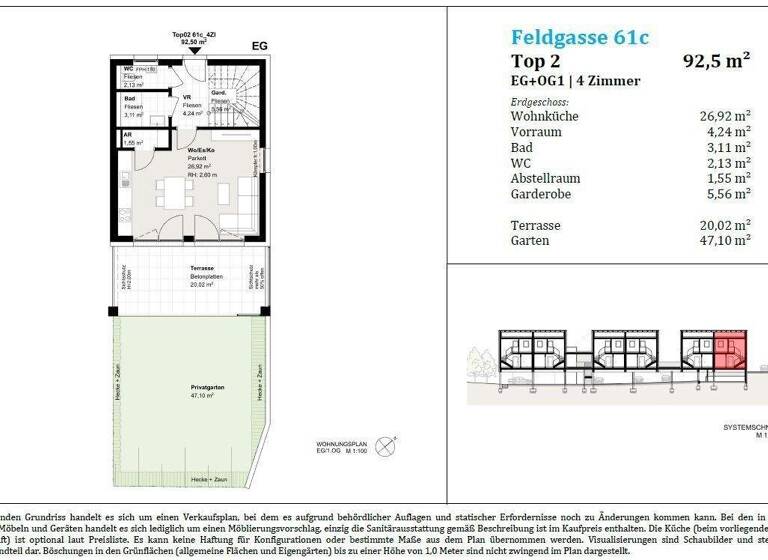 Reihenendhaus zum Kauf provisionsfrei 455.000 € 4 Zimmer 92,5 m² Feldgasse Gleisdorf 8200