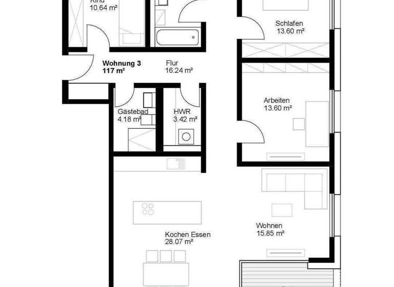 Wohnung zum Kauf - Erstbezug provisionsfrei als Kapitalanlage geeignet 830.000 € 4 Zimmer 117 m² Treufer Straße 8 Laufamholz Nürnberg 90482