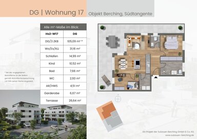 Penthouse zur Miete 1.285 € 3 Zimmer 107,2 m² 3. Geschoss frei ab 01.04.2025 Südtangente 9 Berching Berching 92334