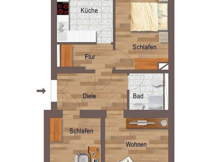 Wohnung zum Kauf 224.700 € 3 Zimmer 65,9 m² Südvorstadt Leipzig 04275