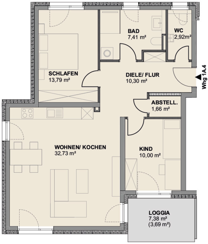 Wohnung zum Kauf 389.000 € 3 Zimmer 82,5 m²<br/>Wohnfläche Angergasse 2 Hainstadt Hainburg 63512