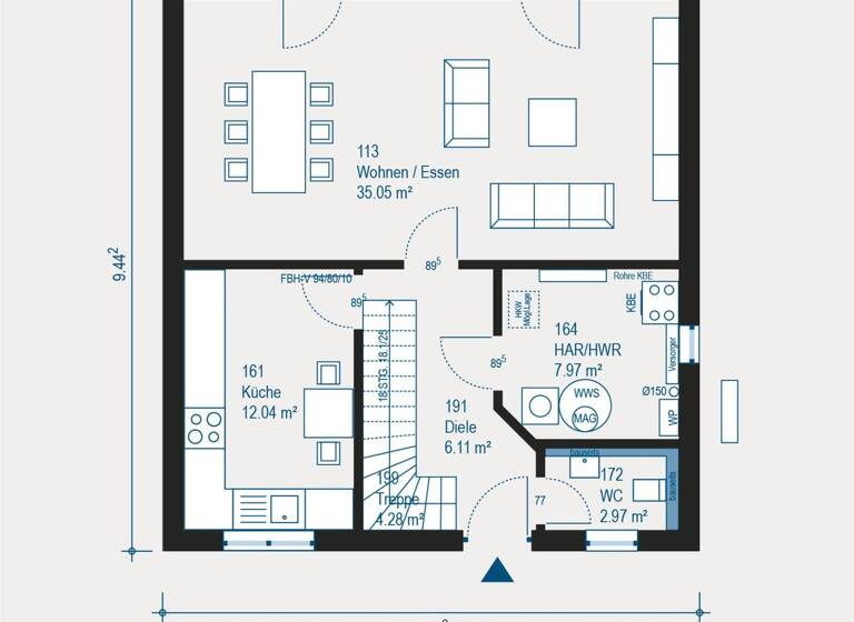 Einfamilienhaus zum Kauf 387.000 € 4 Zimmer 133,7 m² 411 m² Grundstück Bredeney Oberhausen 46147