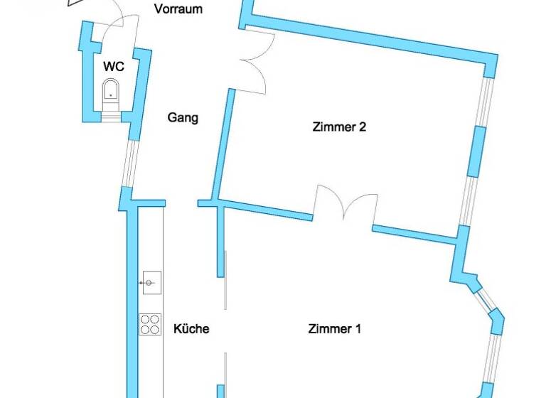 Wohnung zur Miete 948 € 2 Zimmer 78 m² 1. Geschoss Schönbrunner Straße Wien 1120
