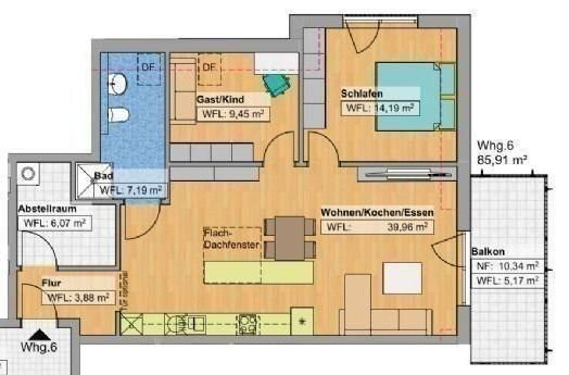 Studio zum Kauf provisionsfrei 347.280 € 3 Zimmer 85,9 m²<br/>Wohnfläche 2.<br/>Geschoss Nürnberger Str. 16 Körle Körle 34327