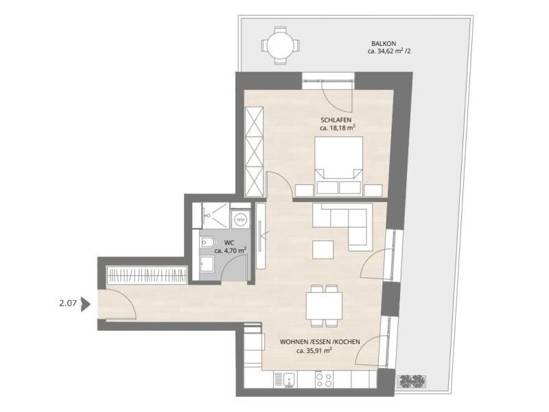 Wohnung zur Miete 1.353 € 2 Zimmer 74,8 m²<br/>Wohnfläche 2.<br/>Geschoss ab sofort<br/>Verfügbarkeit Stadtpark / Stadtgrenze 20 Fürth 90762