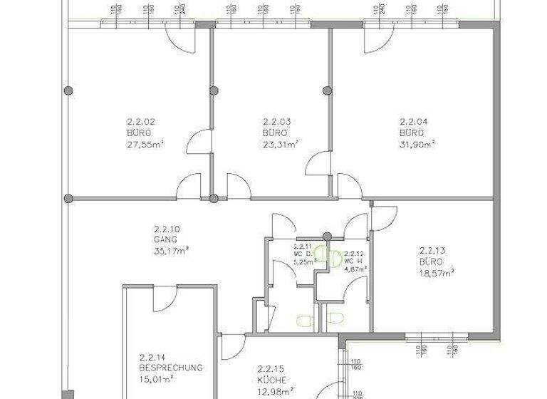 Büro zur Miete 1.537 € 5 Zimmer Straßganger Straße Straßgang Graz 8054