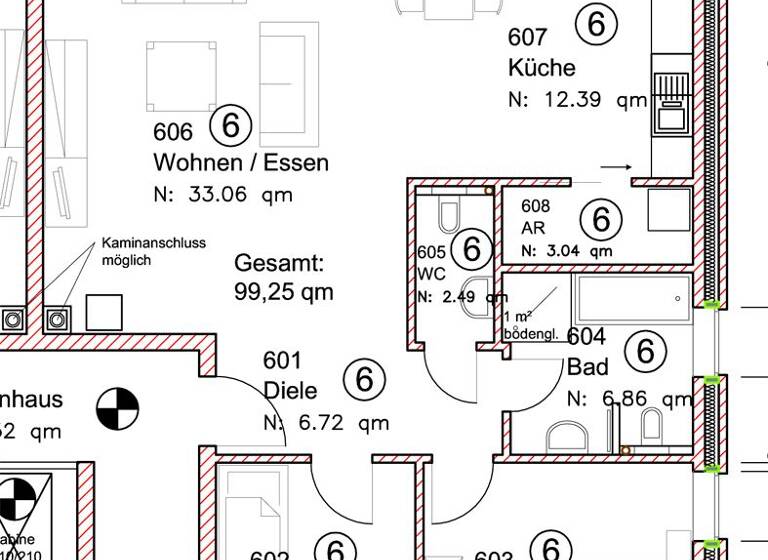 Wohnung zur Miete 1.250 € 3 Zimmer 99,3 m² 2. Geschoss frei ab sofort Geestemünde Bremerhaven 27574