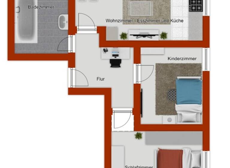Wohnung zur Miete 600 € 2,5 Zimmer 60,5 m² frei ab sofort Am Bahnhof 9 Gangkofen 84140
