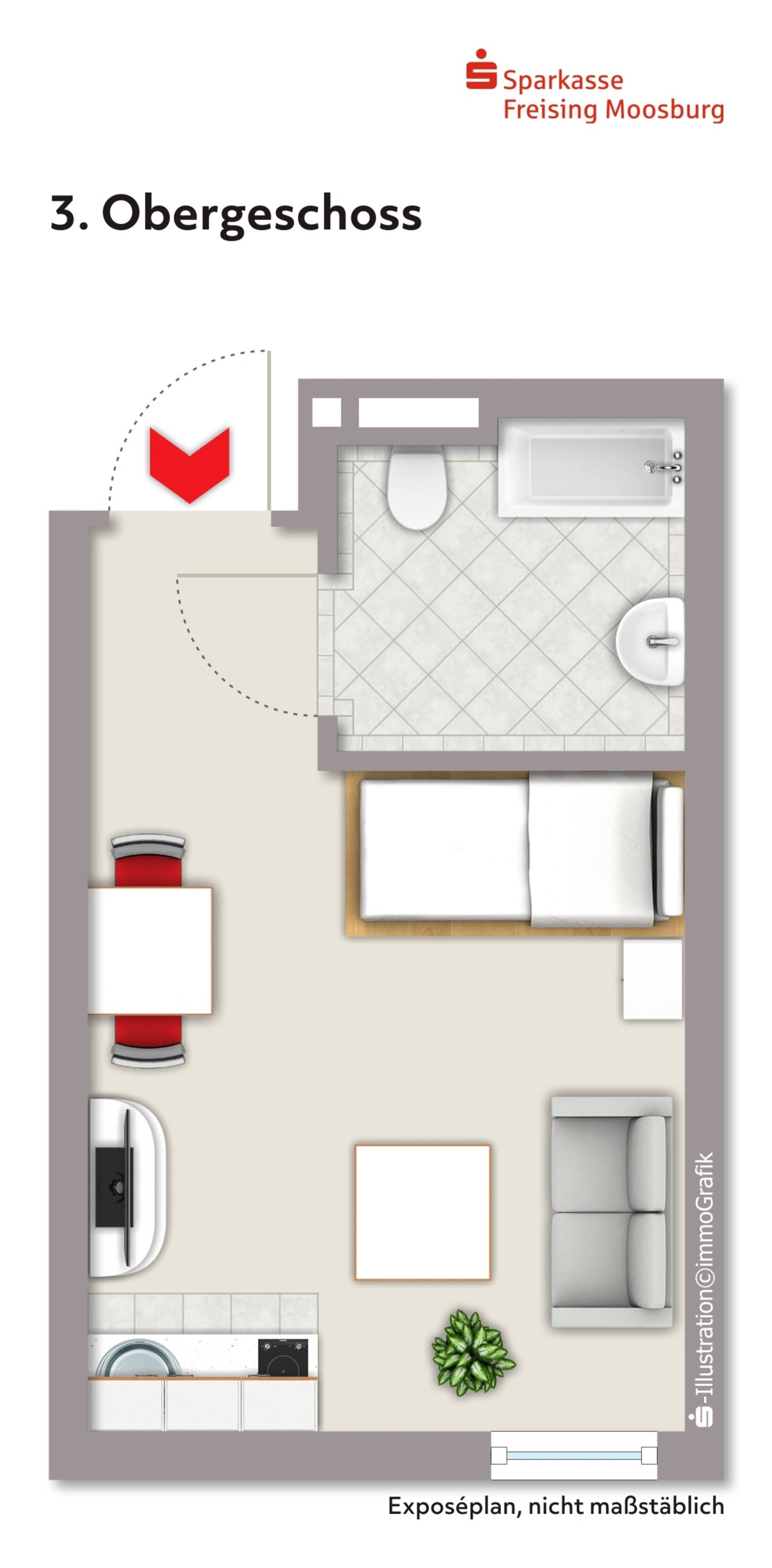 Studio zum Kauf 179.000 € 1 Zimmer 21,7 m²<br/>Wohnfläche 3.<br/>Geschoss Germering Germering 82110