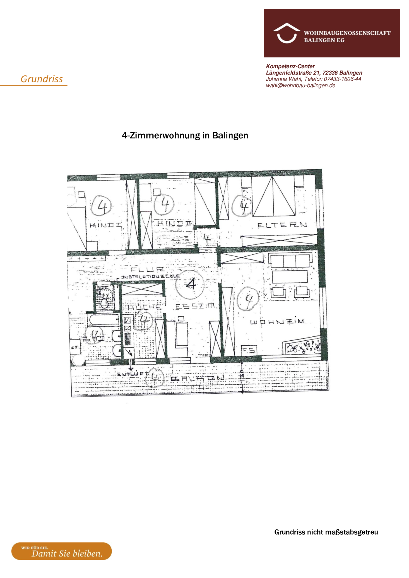 Wohnung zur Miete 1.010 € 4,5 Zimmer 110 m²<br/>Wohnfläche 1.<br/>Geschoss ab sofort<br/>Verfügbarkeit Balingen Balingen 72336