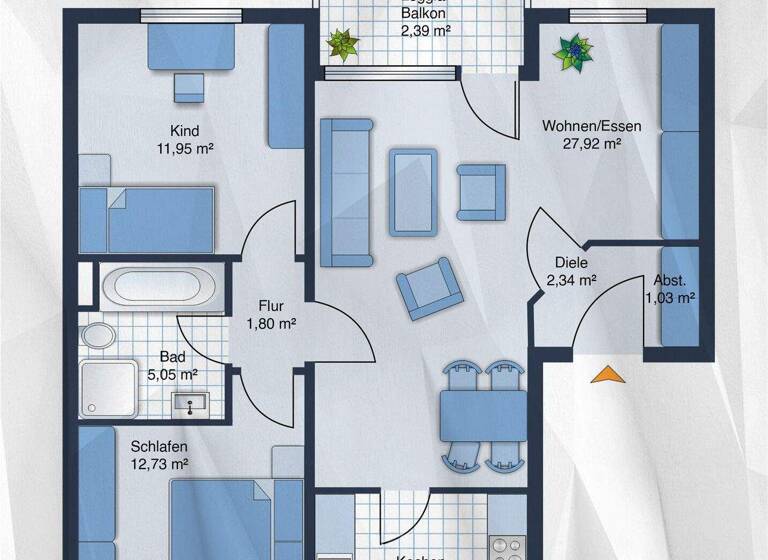 Wohnung zum Kauf 115.990 € 3 Zimmer 73 m² 1. Geschoss Werdohl 58791