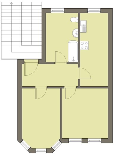 Wohnung zur Miete 300 € 2 Zimmer 55 m² 1. Geschoss frei ab sofort August-Bebel-Str. 21 Zeitz Zeitz 06712