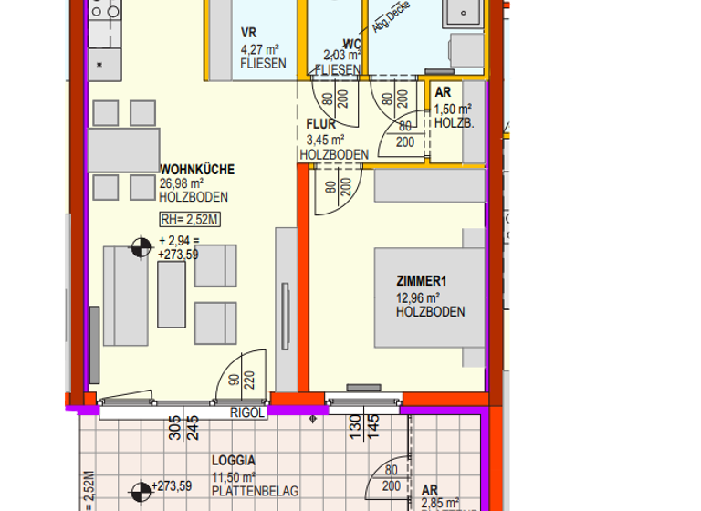 Wohnung zur Miete - Erstbezug 786 € 2 Zimmer 56,6 m² 1. Geschoss Altlengbach 3033