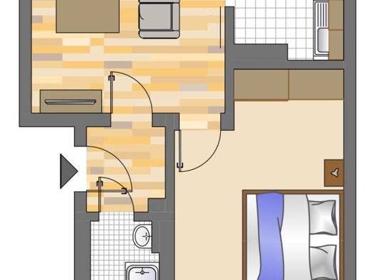 Wohnung zur Miete 429 € 2,5 Zimmer 41,6 m² EG frei ab 15.09.2026 Droste-Hülshoff-Straße 79 Hüls Marl 45772