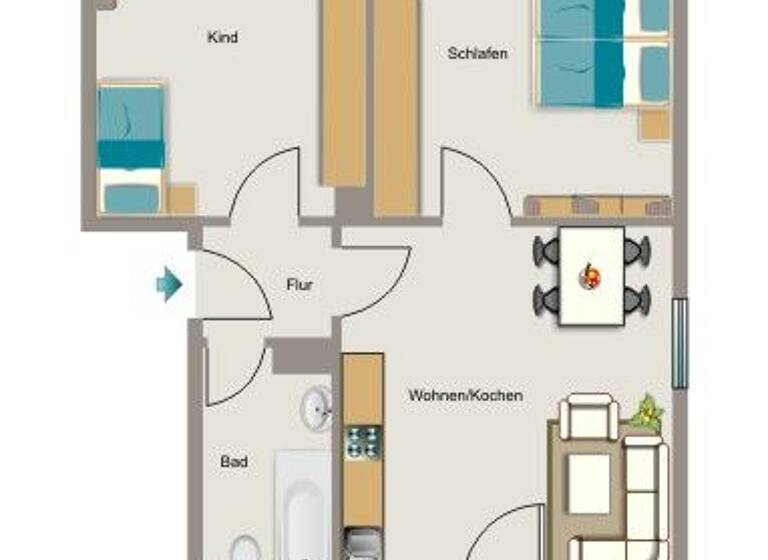 Wohnung zur Miete 468 € 2,5 Zimmer 49,1 m²<br/>Wohnfläche 1.<br/>Geschoss Im Steinnocken 6 Linden Bochum 44879
