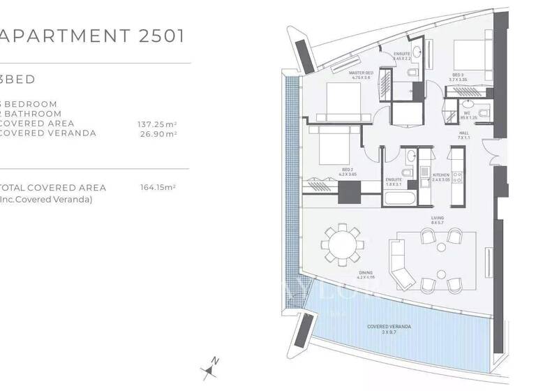Studio zum Kauf provisionsfrei 2.750.000 € 3 Zimmer 137,3 m² 25. Geschoss Limassol 3105