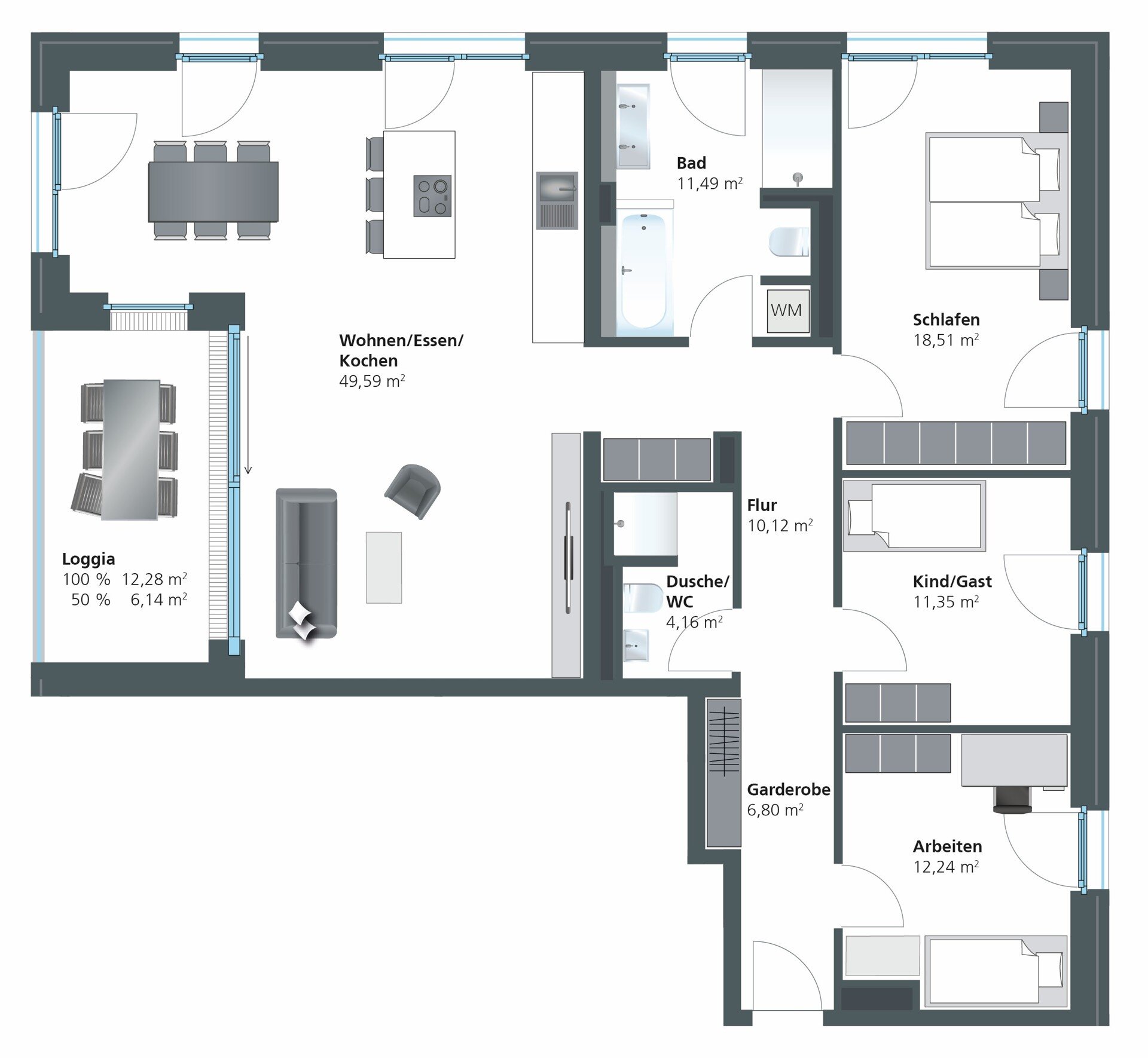 Wohnung zum Kauf provisionsfrei 959.000 € 4 Zimmer 130,4 m²<br/>Wohnfläche 1.<br/>Geschoss 01.12.2024<br/>Verfügbarkeit Alt-Söflingen Ulm 89077