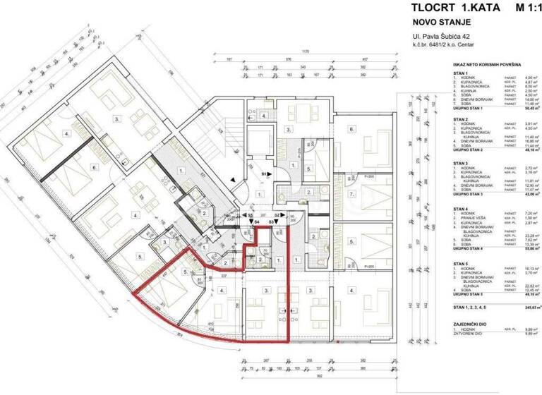 Wohnung zum Kauf 168.000 € 2 Zimmer 42 m² 1. Geschoss Ruzmarinka