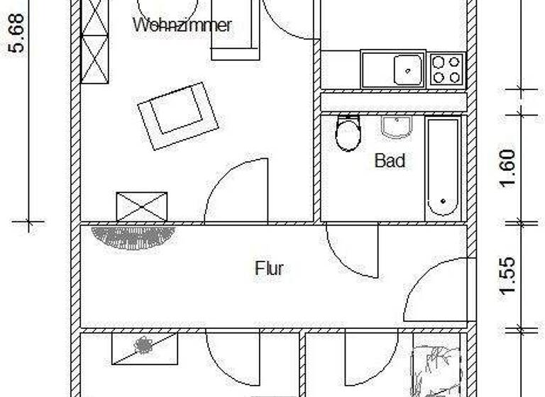 Wohnung zur Miete 467 € 3 Zimmer 69,3 m² 6. Geschoss frei ab 15.04.2026 Ludwigsburger Str. 22 Grünau-Mitte Leipzig 04209