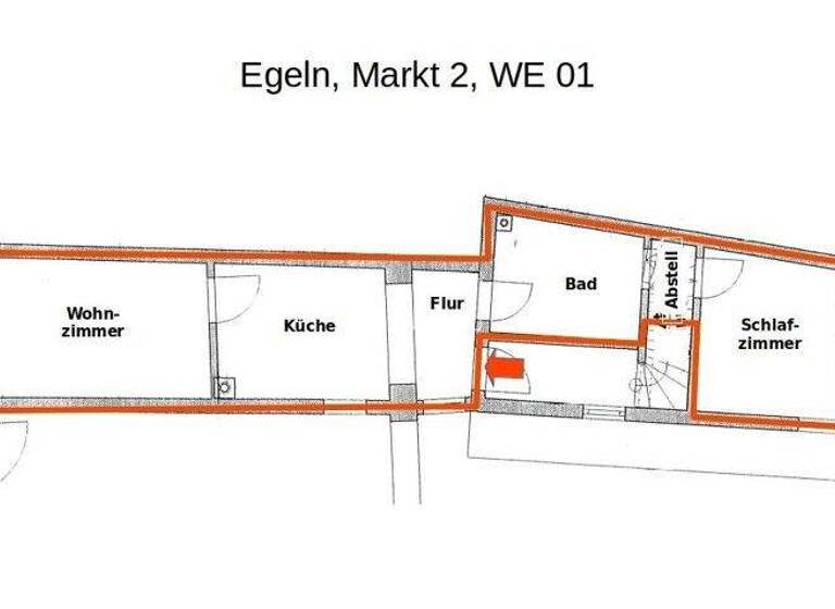 Wohnung zur Miete 295 € 2 Zimmer 51,6 m² 1. Geschoss Markt 2 Egeln 39435