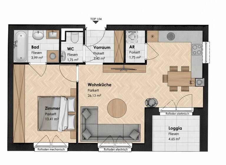 Wohnung zum Kauf 199.755 € 2 Zimmer 50,4 m² Traiskirchen 2514