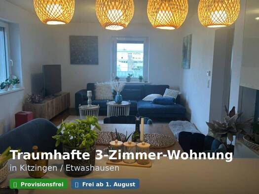Wohnung zur Miete 740 € 3 Zimmer 65 m² Geschoss 1/2 frei ab 01.08.2026 Schwarzacher Straße 35 Kitzingen 97318
