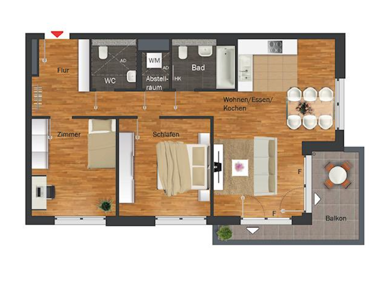 Wohnung zur Miete 1.700 € 3 Zimmer 83 m² 3. Geschoss Adolf-Meyer-Straße 4 Kalbach-Riedberg Frankfurt am Main 60438