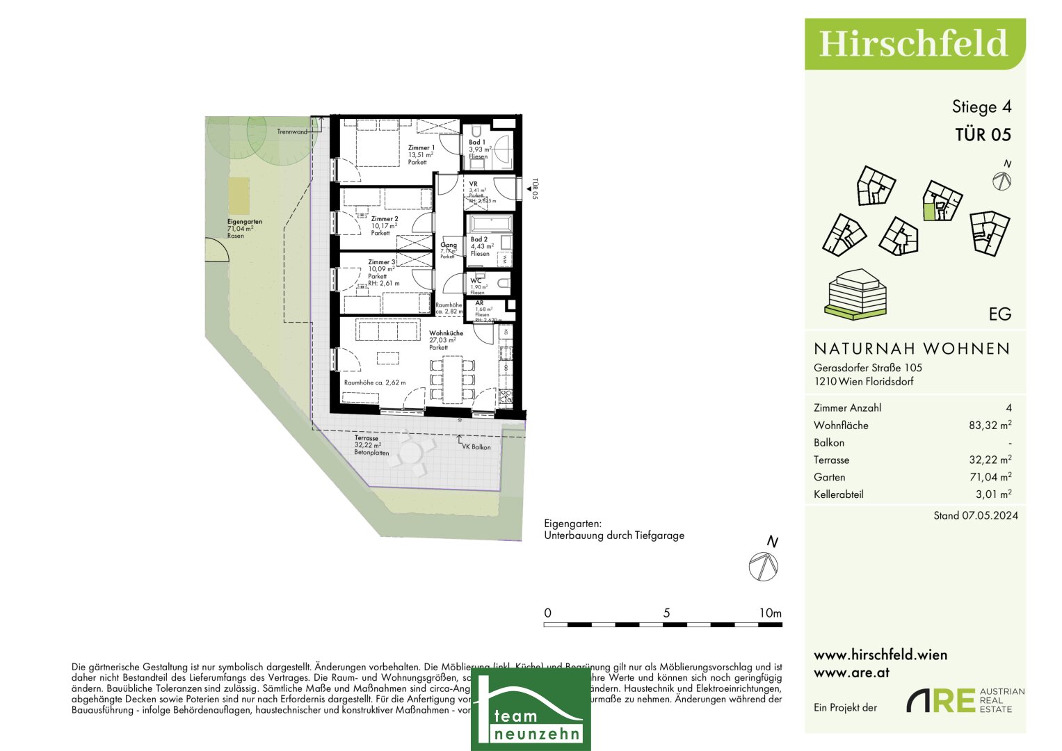 Wohnung zum Kauf provisionsfrei 468.601 € 4 Zimmer 83,1 m²<br/>Wohnfläche EG<br/>Geschoss Gerasdorfer Straße 105 Wien 1210