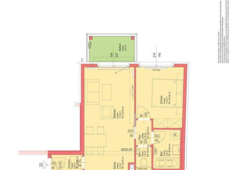 Wohnung zur Miete 699 € 2 Zimmer 44,2 m² 3. Geschoss Wien 1140