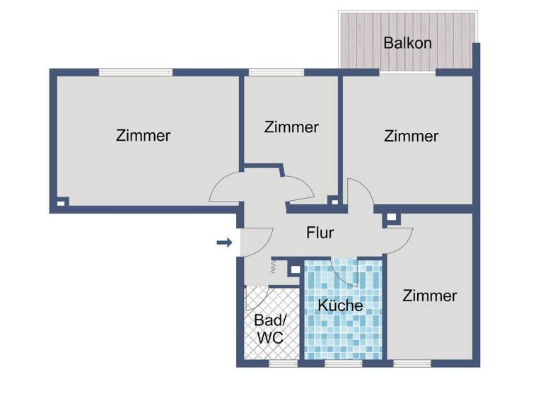 Wohnung zur Miete 416 € 4 Zimmer 70,3 m² 1. Geschoss Berliner Straße 56 Helsa 34298
