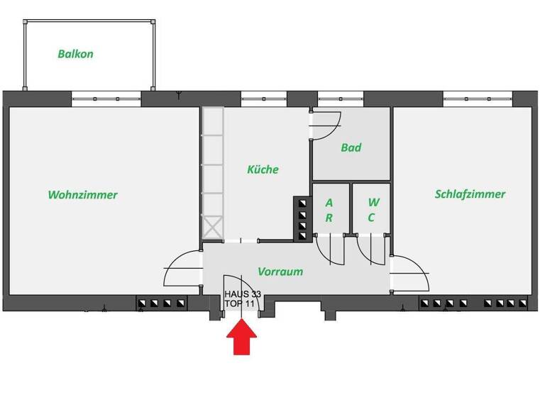 Wohnung zur Miete 449 € 2,5 Zimmer 54,6 m² 3. Geschoss frei ab 01.05.2026 Bergstraße 33 Bruck an der Mur 8600