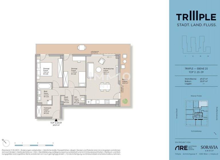 Wohnung zum Kauf - Erstbezug 628.672 € 3 Zimmer 69,1 m² Wien 1030