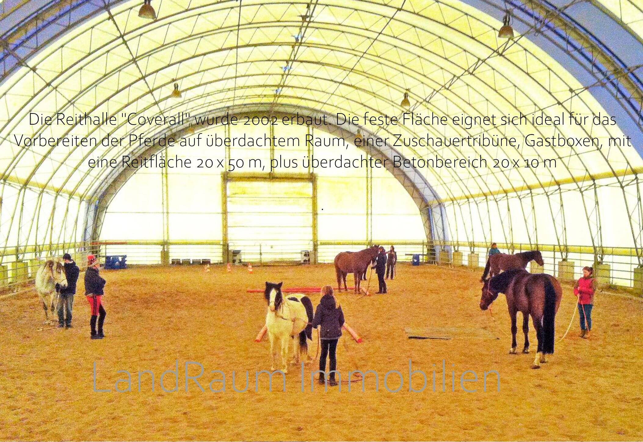 Immobilie in Dreetz - Pferdehof - Reitanlage, 4 FeWo, 10 ha Land + ca. 5,2 ha Pachtland, Reithalle 20 x 60 m + Aussenreitplätzen, Laufstall 16 Pferde+4 Boxen, g - Bild 3