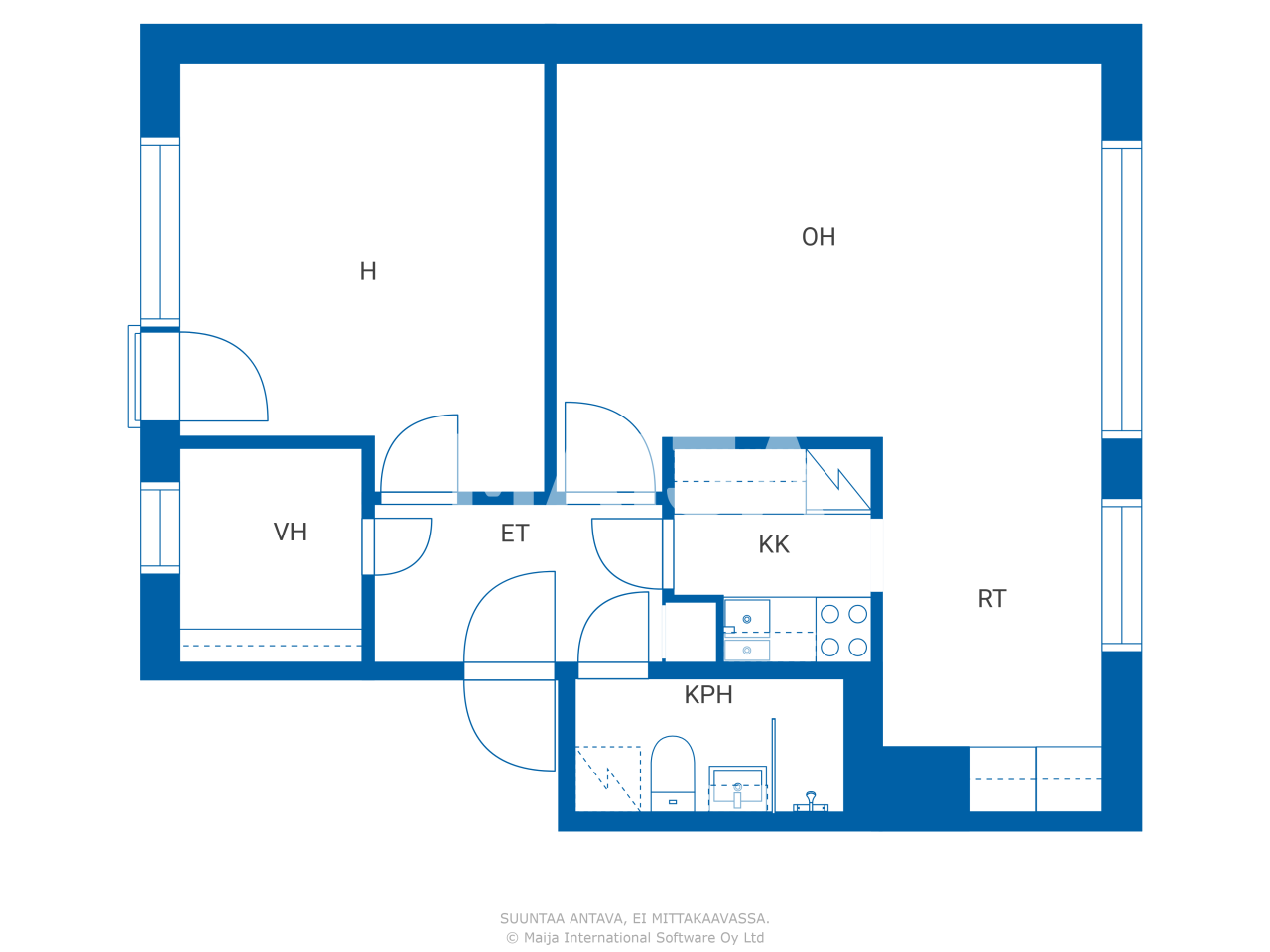 Studio zum Kauf 102.600 € 2 Zimmer 51 m²<br/>Wohnfläche 1.<br/>Geschoss Kalevankatu 5 Kerava 04200