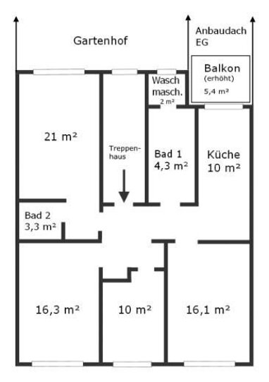 Wohnung zur Miete 620 € 4 Zimmer 93 m² 1. Geschoss frei ab 01.03.2025 Frohnhausen Essen 45144