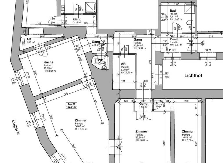 Wohnung zur Miete 2.772 € 4 Zimmer 162 m² 3. Geschoss Lugeck 7 Wien 1010