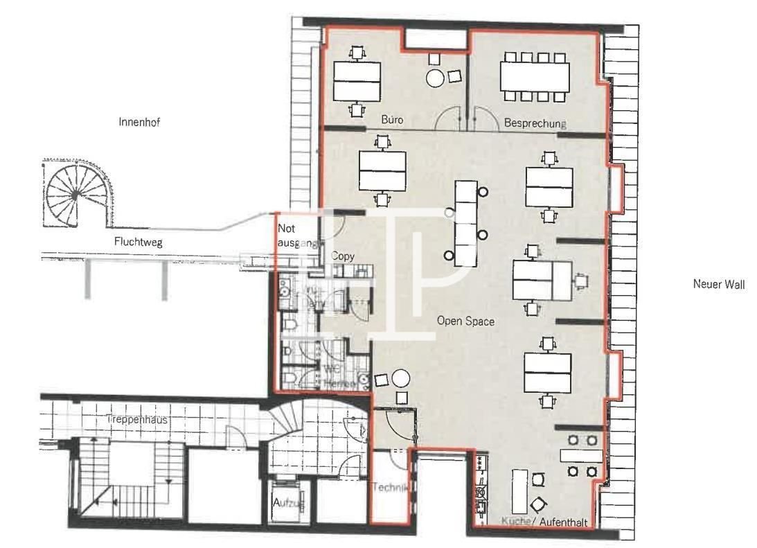 Büro-/Praxisfläche zur Miete 32 € 244 m²<br/>Bürofläche ab 150 m²<br/>Teilbarkeit Neustadt Hamburg 20354