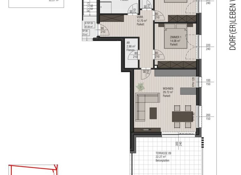 Wohnung zum Kauf - Erstbezug 460.000 € 3 Zimmer 87 m² frei ab 01.12.2026 Lendorf 9811