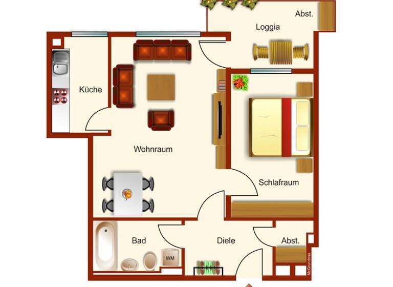 Wohnung zum Kauf als Kapitalanlage geeignet 210.000 € 2 Zimmer 61,2 m² Leibnizstr. 79 Hochdahl Erkrath 40699