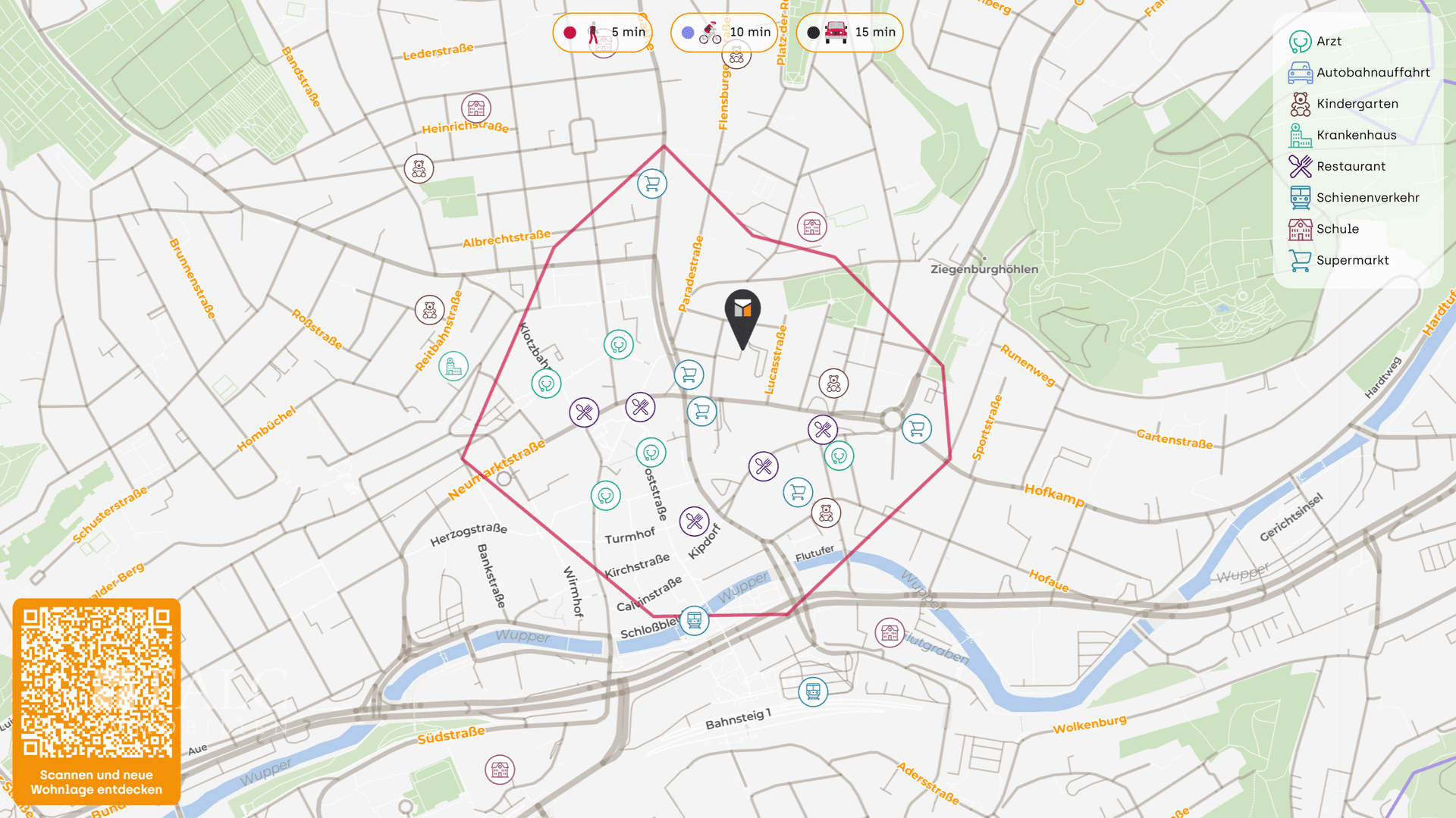 Wohnung zur Miete 1.000 € 4 Zimmer 112 m²<br/>Wohnfläche 2.<br/>Geschoss Ostersbaum Wuppertal 42107