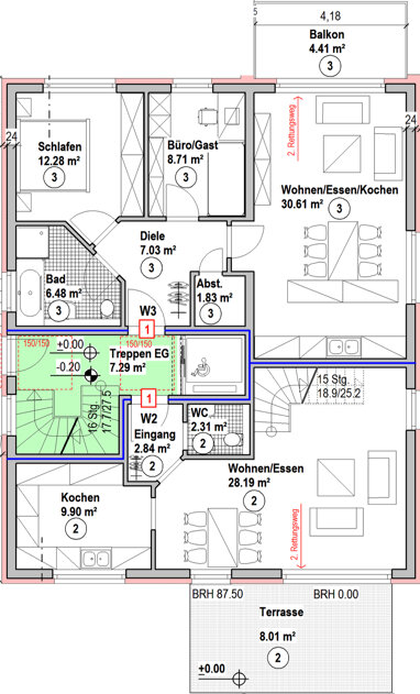 Wohnung zum Kauf provisionsfrei 361.300 € 3 Zimmer 92,2 m² Keuchingen Mettlach / Keuchingen 66693