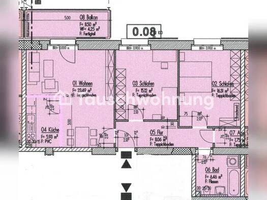 Wohnung zur Miete Tauschwohnung 1.180 € 3 Zimmer 80 m² 2. Geschoss Bornstedt Potsdam 14469