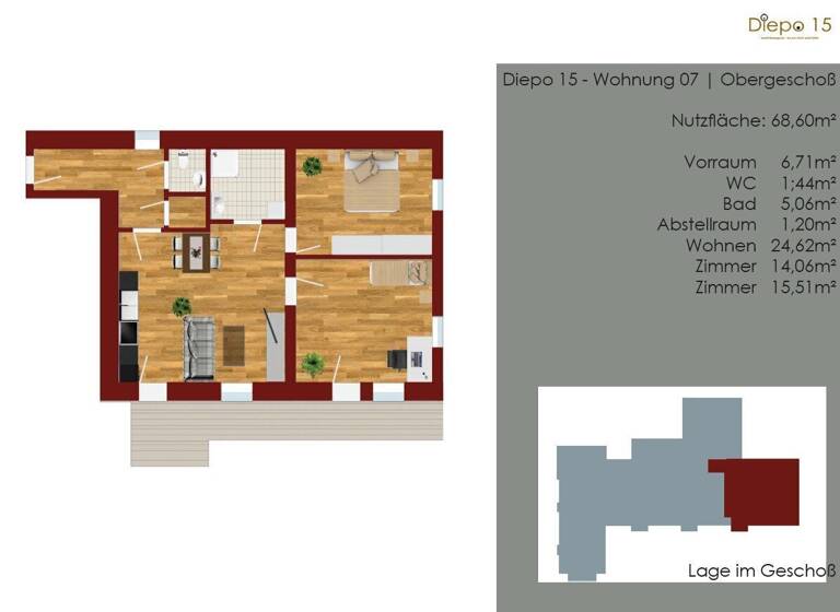 Wohnung zur Miete 435 € 3 Zimmer 67,1 m² Diepoltsberger Straße Sankt Radegund bei Graz 8061