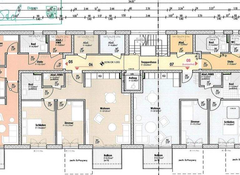Wohnung zur Miete - Erstbezug 941 € 2 Zimmer 69,7 m² 2. Geschoss Hamburger Allee 51b Berge Nauen 14641