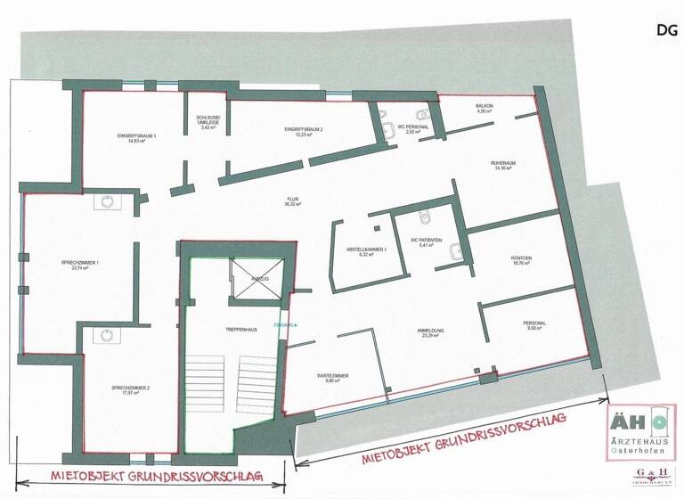 Praxis zur Miete - Erstbezug 6 Zimmer 210 m² Bürofläche Osterhofen 94486